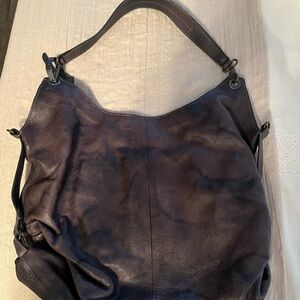 We The Free Dark Leather Hobo Bag
